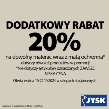 Materac z rabatem w Jysk!