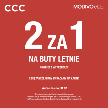 Skorzystaj z letniej wyprzedaży 2 za 1 w CCC!